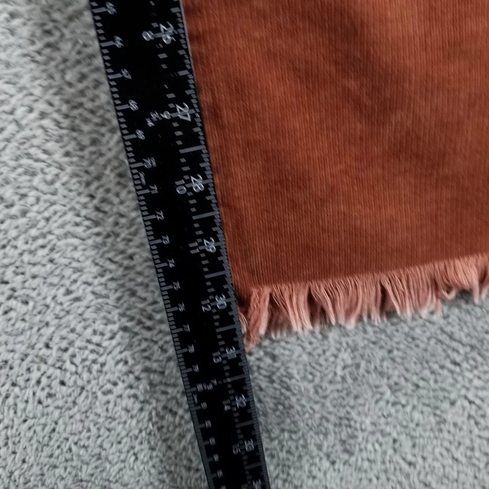 American Eagle Pants Womens 12‎ Tall Brown Crop Flare Corduroy Fringe Boho